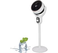 Générique Luxvalu Fan, ColdBlast Adjustable Fan, 120° Smooth Auto-Swivel-Whole Room Coverage, Portable Rechargeable Usb Table Fans, Bedroom Living Room Fans, Suitable For Home Office (White,Button)