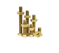 Générique M2 M2.5 M3 M4 M5 M6 Laiton Cuivre 2 en 1 Tête Plate Boulon Écrou Ensemble Combinaison Vis À Tête Fraisée Cruciforme Écrous Hexagonaux(M4x20mm-10Sets)