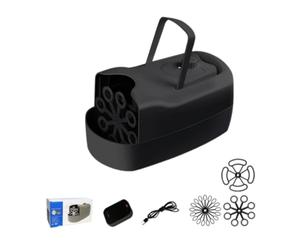 Générique Machine à Bulles pour Enfants avec Double Moteur, Souffleur de Bulles Portable, Jouet D'été Créatif, Machine à Bulles Manuelle Incluse, Noir