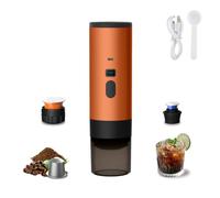 Générique Machine a Cafe Portable 3 en 1, Machine à Café Multi Capsules Avec Écran LED et Type-C, Chauffage Auto en 5-8 Minutes, Pour Camping, Bureau (Orange (sans support ni sac en velours))