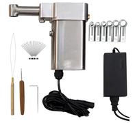 Générique Machine à dreadlocks portative - Machine électrique à dreadlocks, avec 20 aiguilles à crochet automatiques Machine à dreadlocks instantanée - 6/8/10/12/14/16 mm (6 têtes de tresse)