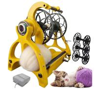 Générique Machine à Filer Intelligente, Roue électrique, capacité de 120 g, for Poils d'animaux, avec Interrupteur au Pied et 3 bobines, cardeur à Tambour, Interrupteur Avant/arrière(Yellow)