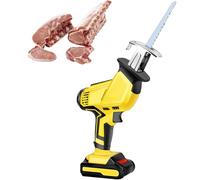 Générique Machine Scie Sabre sans Fil de Boucherie Polyvalent Durable Scies Alternatives électriques Scie à os de Boucher Portative avec Lames de Scie pour Couper la Viande Métal Bois,01,1 Battery