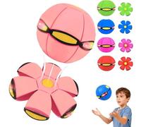 Générique Magic Ball - Children's Bouncing Balls, Dual Form Time Delay Transformation Bouncy Ball with 6 Lights, Magic Flying Saucer, Parent-Child Interaction Toy (Light Pink,No Light)