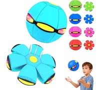 Générique Magic Ball - Children's Bouncing Balls, Dual Form Time Delay Transformation Bouncy Ball with 6 Lights, Magic Flying Saucer, Parent-Child Interaction Toy (Light Blue,with Light)