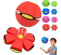 Générique Magic Ball - Children's Bouncing Balls, Dual Form Time Delay Transformation Bouncy Ball with 6 Lights, Magic Flying Saucer, Parent-Child Interaction Toy (Red,No Light)