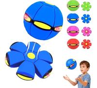 Générique Magic Ball - Children's Bouncing Balls, Dual Form Time Delay Transformation Bouncy Ball with 6 Lights, Magic Flying Saucer, Parent-Child Interaction Toy (Blue,with Light)