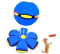 Générique Magic Bouncing Ball, Children's Bouncing Ball Toddlers, Magic Flying Saucer with 6 Light, Dual Form Freely Switchable, Suitable for Indoor & Outdoor Use (Blue,6 Light)