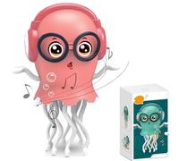 Générique Magic Dancing Octopus Toy, Dancing Squid Toy, Crawling Dancing Automatic Obstacle Sensor, Funny Squid for Office Desk Decor, with LED Light and Music (Pink)
