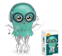 Générique Magic Dancing Octopus Toy, Dancing Squid Toy, Crawling Dancing Automatic Obstacle Sensor, Funny Squid for Office Desk Decor, with LED Light and Music (Green)