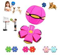 Générique Magic Meta Ball Bouncing Ball, Children's Bouncing Balls Magic Meta Balls, Parent-Child Interaction, Dual Form Freely Switchable, with 6 Light, Suitable for Indoor & Outdoor Use (Dark Pink)