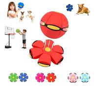 Générique Magic Meta Ball Bouncing Ball, Children's Bouncing Balls Magic Meta Balls, Parent-Child Interaction, Dual Form Freely Switchable, with 6 Light, Suitable for Indoor & Outdoor Use (Red)