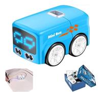 Générique Magic Mini Rc Bus - Magic Interactive Smart Minibus, Intelligent Remote Control Gesture Sensing Cartoon Car Vehicle, with Auto-Avoidance & LED Expression Lights, Easy to Control (Blue)