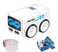 Générique Magic Mini Rc Bus - Magic Interactive Smart Minibus, Intelligent Remote Control Gesture Sensing Cartoon Car Vehicle, with Auto-Avoidance & LED Expression Lights, Easy to Control (White)