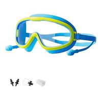 Générique Magic Puffy Goggles, Recognizeknow Swim Goggle, Anti-Fog Waterproof with Ear Plugs for Ages 3-14 (lake blue)