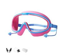 Générique Magic Puffy Goggles, Recognizeknow Swim Goggle, Anti-Fog Waterproof with Ear Plugs for Ages 3-14 (blue-pink)