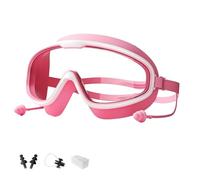 Générique Magic Puffy Goggles, Recognizeknow Swim Goggle, Anti-Fog Waterproof with Ear Plugs for Ages 3-14 (white-pink)