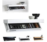 Générique Magicflap Designer Shelf with Secret Compartment, Floating Shelf with Hidden Compartment, Wall-Mounted Storage Solution, for Living Room Or Office (White,1PCS)