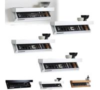Générique Magicflap Designer Shelf with Secret Compartment, Floating Shelf with Hidden Compartment, Wall-Mounted Storage Solution, for Living Room Or Office (White,3PCS)