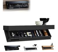 Générique Magicflap Designer Shelf with Secret Compartment, Floating Shelf with Hidden Compartment, Wall-Mounted Storage Solution, for Living Room Or Office (Black,1PCS)