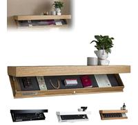 Générique Magicflap Designer Shelf with Secret Compartment, Floating Shelf with Hidden Compartment, Wall-Mounted Storage Solution, for Living Room Or Office (Wood,1PCS)