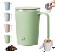 Générique Magnetic Automatic Mixing Cup, Rechargeable Multifunctional Self Stirring Mug for Coffee, Milk, Cocoa, Coffee Mug, Automatic Funny Self Mixing Cup for Office Kitchen Travel (Green)