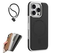 Générique Magnetic Charging Leather Case for iPhone,Genuine Leather Phone Case,Compatible with MagSafe Wireless Charging,Ultra Thin Case for iPhone 16/15/14/13 Pro Max (for iPhone 14,Black)