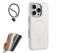 Générique Magnetic Charging Leather Case for iPhone,Genuine Leather Phone Case,Compatible with MagSafe Wireless Charging,Ultra Thin Case for iPhone 16/15/14/13 Pro Max (for iphone 15,White)