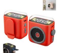 Générique Magnetic Clip-on Mini Bluetooth Speaker,Small Portable Wireless Bluetooth Speaker Support TF Card with Night Light Functions, for Indoor, Outdoor Travel Camping Hiking (Red)