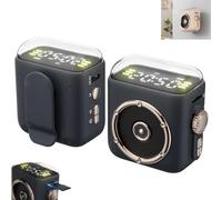 Générique Magnetic Clip-on Mini Bluetooth Speaker,Small Portable Wireless Bluetooth Speaker Support TF Card with Night Light Functions, for Indoor, Outdoor Travel Camping Hiking (Gray)