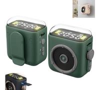 Générique Magnetic Clip-on Mini Bluetooth Speaker,Small Portable Wireless Bluetooth Speaker Support TF Card with Night Light Functions, for Indoor, Outdoor Travel Camping Hiking (Green)