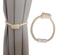 Générique Magnetic Curtain Tie Backs - 2 Pieces Magnetic Woven Rope Drapes Holders | Drapery Tiebacks | Clips Rope Holders for Home Bedroom Kitchen Apartment Workplace Restaurant Dorms
