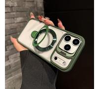 Générique Magnetic Dual Stand Clear Case for iPhone 17/16/15/14/13/12/11 Series, for iPhone 17 Pro Max Case, with Folding Stand (12PRO Max,Green)