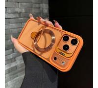 Générique Magnetic Dual Stand Clear Case for iPhone 17/16/15/14 Series, for iPhone 17 Pro Max Case with Folding Stand (for iPhone16plus,Orange)