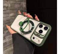 Générique Magnetic Dual Stand Clear Case for iPhone 17/16/15/14 Series, for iPhone 17 Pro Max Case with Folding Stand (for iPhone17promax,Dark Green)