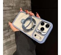 Générique Magnetic Dual Stand Clear Case for iPhone 17/16/15/14 Series, for iPhone 17 Pro Max Case with Folding Stand (for iPhone17Air,Light Blue)