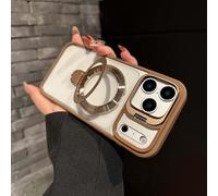 Générique Magnetic Dual Stand Clear Case for iPhone 17/16/15/14 Series, for iPhone 17 Pro Max Case with Folding Stand (for iPhone16plus,Gold)