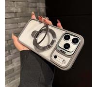 Générique Magnetic Dual Stand Clear Case for iPhone 17/16/15/14 Series, for iPhone 17 Pro Max Case with Folding Stand (for iPhone12promax,Gray)
