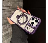 Générique Magnetic Dual Stand Clear Case for iPhone 17/16/15/14 Series, for iPhone 17 Pro Max Case with Folding Stand (for iPhone11promax,Dark Purple)