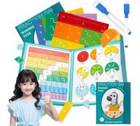 Générique Magnetic Fraction Demonstration Book, 1 Set Math Teaching Aid, Magnetic Fraction Disc Set, Teaching Aid for Classroom Homeschool (Zebra)