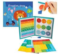 Générique Magnetic Fraction Demonstration Book, Magnetic Math Master Set - 102 Pcs, Magnetic Fraction Tiles & Fraction Circles, Fraction Toys for Hands and Brain Use for Ages 3-7 (Lion)