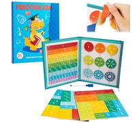 Générique Magnetic Fraction Demonstration Book, Magnetic Math Master Set - 102 Pcs, Magnetic Fraction Tiles & Fraction Circles, Fraction Toys for Hands and Brain Use for Ages 3-7 (Dinosaur)
