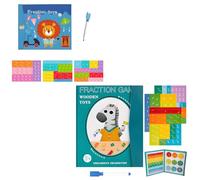 Générique Magnetic Fraction Demonstration Book, Promisety Magnetic Fraction Tiles, Disk Set Puzzle Book for Kids Math for Teaching Enhance Mathematical Skills, Free Matching Learning Pen (B+C)