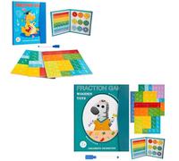 Générique Magnetic Fraction Demonstration Book, Promisety Magnetic Fraction Tiles, Disk Set Puzzle Book for Kids Math for Teaching Enhance Mathematical Skills, Free Matching Learning Pen (A+B)