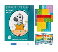 Générique Magnetic Fraction Demonstration Book, Promisety Magnetic Fraction Tiles, Disk Set Puzzle Book for Kids Math for Teaching Enhance Mathematical Skills, Free Matching Learning Pen (B)