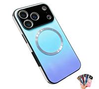 Générique Magnetic Gradient Glass-Gloss Case with Full Camera Lens Protector Compatible, for Phone 17 Promax Gradient Glass-Gloss Compatible with Magnetic Case, for Phone 17/16/15/14/13/12 (B,15pro)