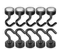 Générique Magnetic Hooks Heavy Duty - 10 Piece No Drill Holders | Strong Key Hook Wall Hangers with Compact Style, Practical Magnetic Accessory for Kitchen Bathroom Bedroom Locker