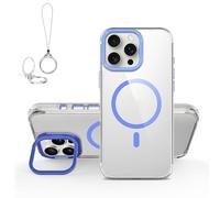 Générique Magnetic Kickstand Phone Case with Transparent for Iphone 16/15/14/13/12 Pro Max (15promax,Blue)