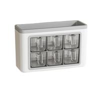 Générique Magnetic Organizer - Kitchen Rack for Space Saving | Acrylic Build, No Drill Installation, Strong Adhesive Backing, Clear Lids, Wall Mounted Design for Seasonings