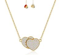 Générique Magnetic Pearl Heart Necklace, Sparkling Rhinestone Heart Patchwork Pendant Jewelry Fashion Gift for Women (D)